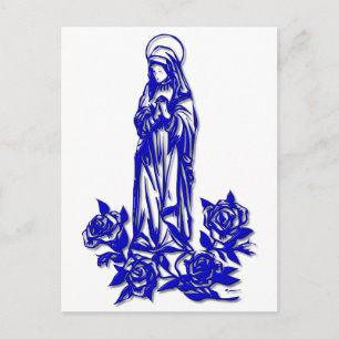 Den välsignade jungfrun Mary (med blå ro) Vykort