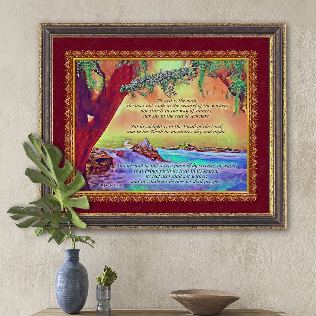 Den välsignade mannen är som en Träd Psalm 1 Art-u Poster (Skapare uppladdad)