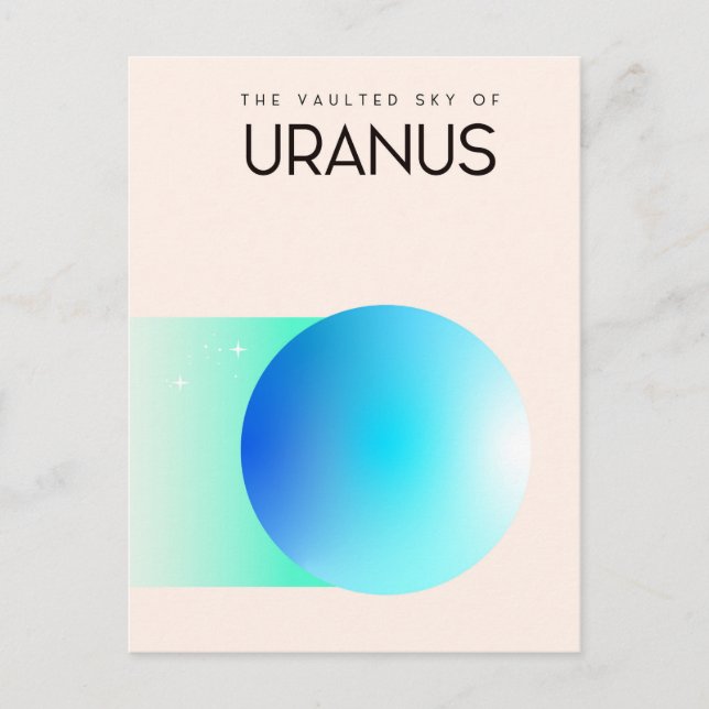 Den välvda himlen på Uranus Vykort (Framsida)