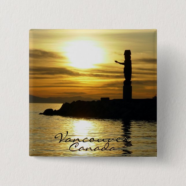 Den Vancouver Kanada souvenir knäppas TotemPole Knapp (Framsida)