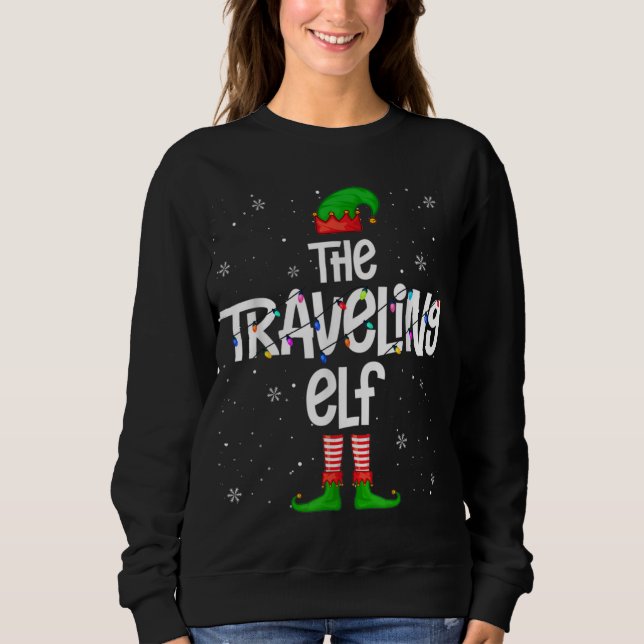 Den vandrande Elf-julen Ljus Elf Matching Fa T Shirt (Framsida)