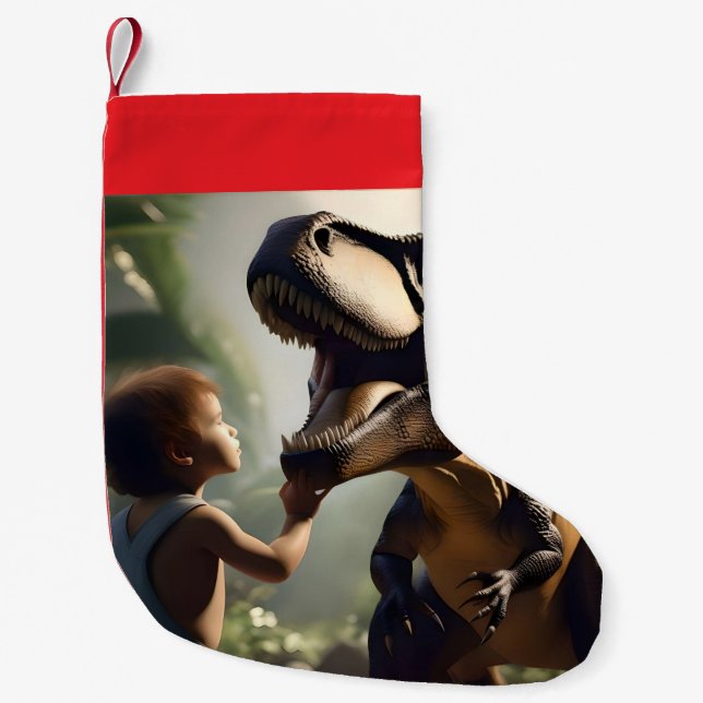 Den vänliga T-Rex som Kärlek en pat Liten Julstrumpa (Framsidan)