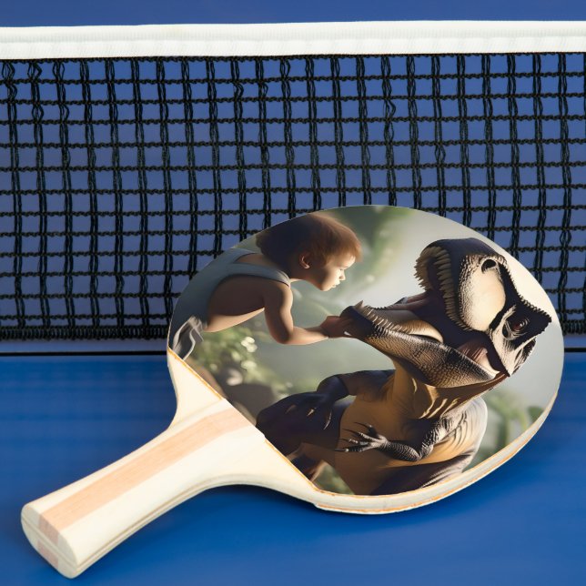 Den vänliga T-Rex som Kärlek en pat Pingisracket (Insitu)