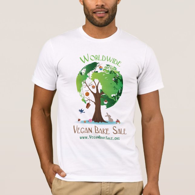 Den världsomspännande veganen bakar Saleskjortan T-shirt (Framsida)