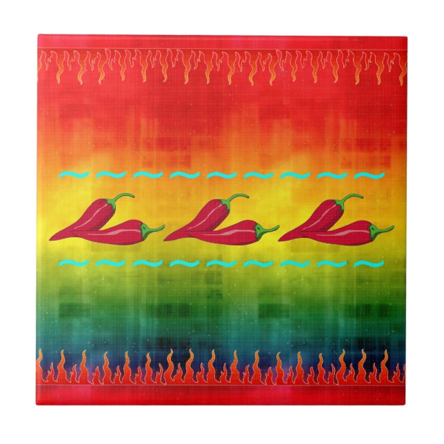 Den varma chilien belägger med tegel kakelplatta (Framsidan)