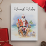 Den varmaste Önskemål-tomten vid Beach Julkort<br><div class="desc">Den här designen skapades genom digital grafik. Den kan vara personlig i det område som tillhandahålls genom att ändra fotot och/eller text. Du kan också anpassa den genom att klicka för att anpassa ytterligare alternativ och ta bort eller ändra bakgrunden i färg, lägga till text, ändra texten färg eller stil...</div>