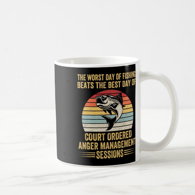 Den värsta fiskedagen är den bästa dagen för kaos kaffemugg (Höger)