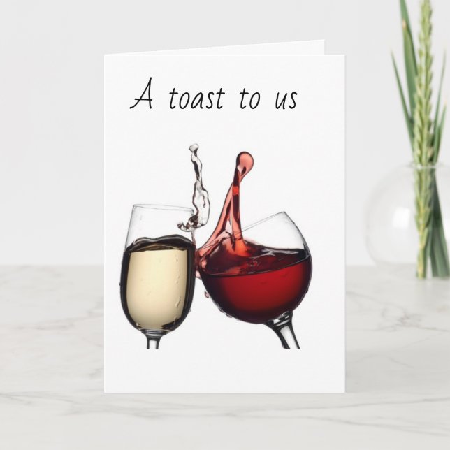 DEN **VÅRT FÖRSTA ÅRSDAG*** TOASTNING AV USA-kort Kort (Framsida)