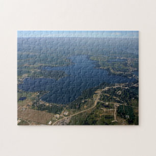 Den västra sjöOkoboji Iowa antennen beskådar Pussel