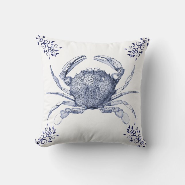 Den vatten- krabban för livDelftware ~ dämpar Kudde (Framsida)