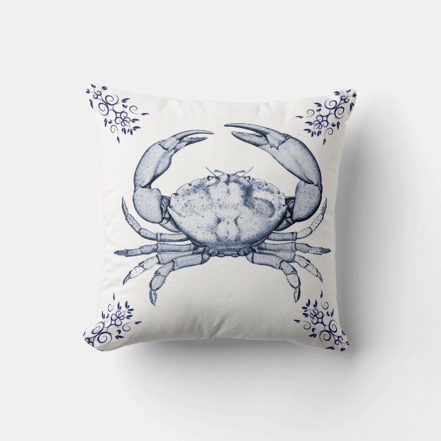 Den vatten- krabban för stenen för livDelftware ~ Kudde (Framsida)