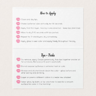 Den vattenfärgLippies visitkorten - spetsar och Visitkort