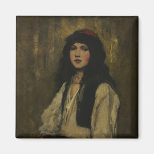 Den Venetian flickan - frank Duveneck oljemålning Magnet