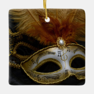 Den Venetian guld- karnevalet maskerar maskeraden Julgransprydnad Keramik