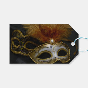 Den Venetian guld- karnevalet maskerar maskeraden Presentetikett