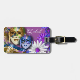 Den Venetian maskeradquinceaneraen maskerar Bagagebricka