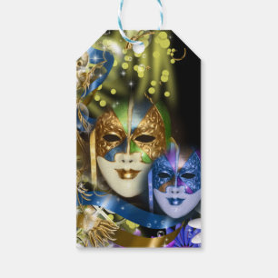 Den Venetian maskeradquinceaneraen maskerar Presentetikett