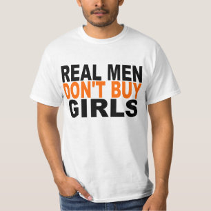 Den verkliga manar gör inte köpflickor tee shirt