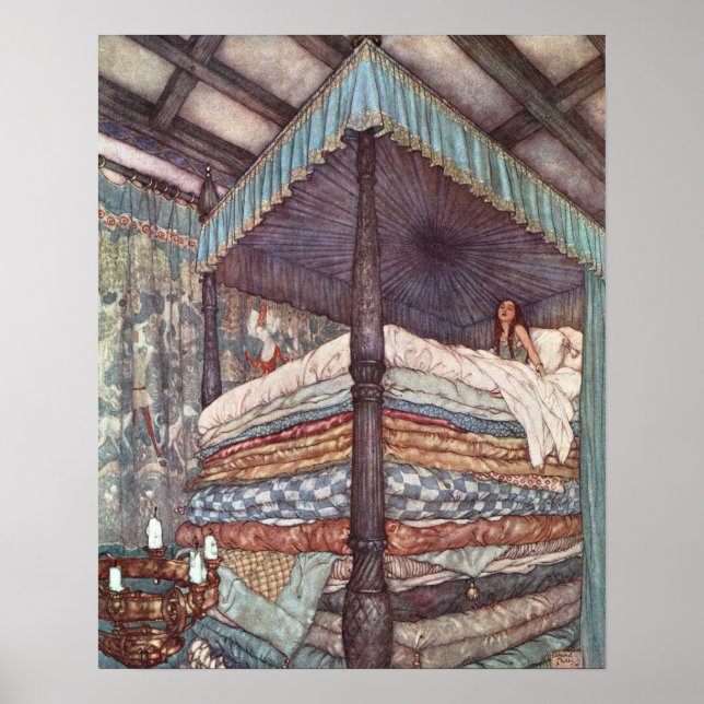 Den verkliga prinsessan av Edmund Dulac Poster (Framsidan)