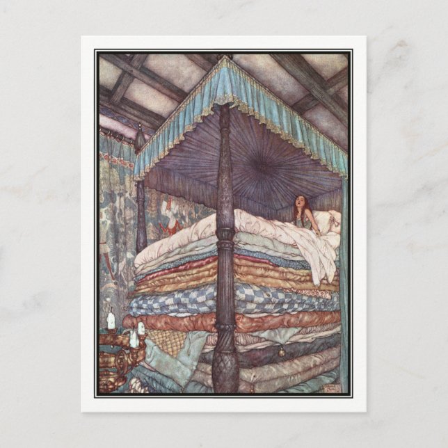 Den verkliga prinsessan av Edmund Dulac Vykort (Framsida)