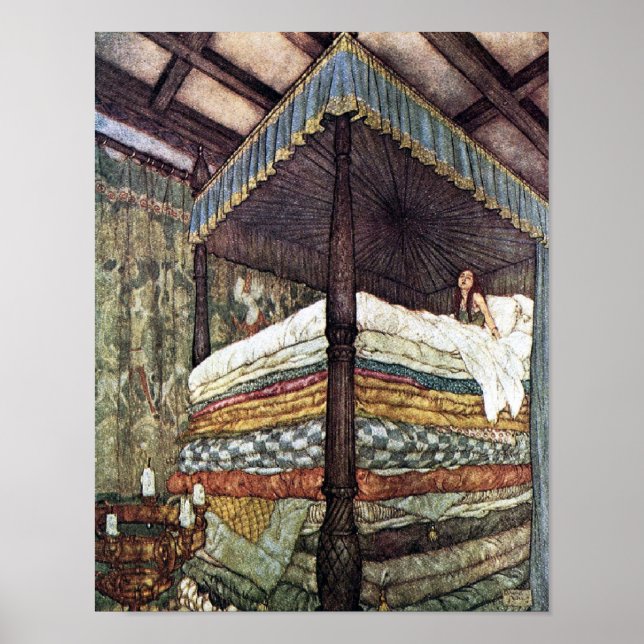 Den verkliga prinsessan Edmund Dulac Fairy Tale Ar Poster (Framsidan)