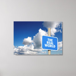 Den verkliga världssignalen med blå himmel och mol canvastryck