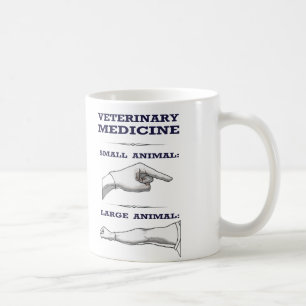 Den veterinär- muggen som är stor vs. litet djur kaffemugg