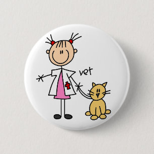 Den veterinär- stick figur knäppas knapp