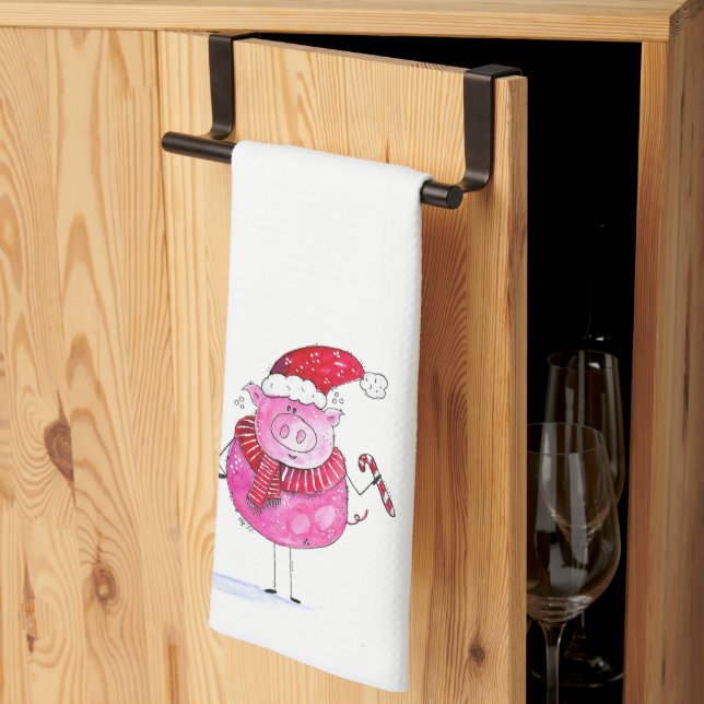 Den vidriga julen Gris Kökshandduk (Thirds Fold)