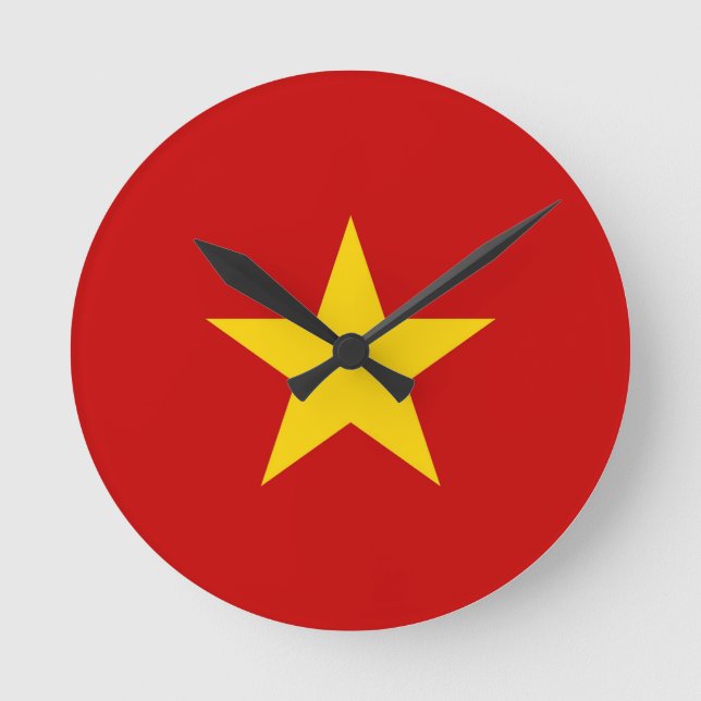 den vietnam landflagga tar tid på rund klocka (Framsida)