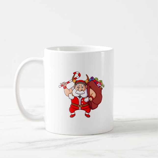 den viking jultomten som håller candy cane a kaffemugg (Vänster)