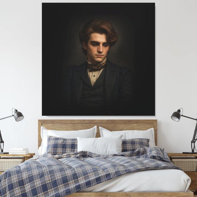 Den viktorianska mannen canvastryck (Insitu (sovrum))