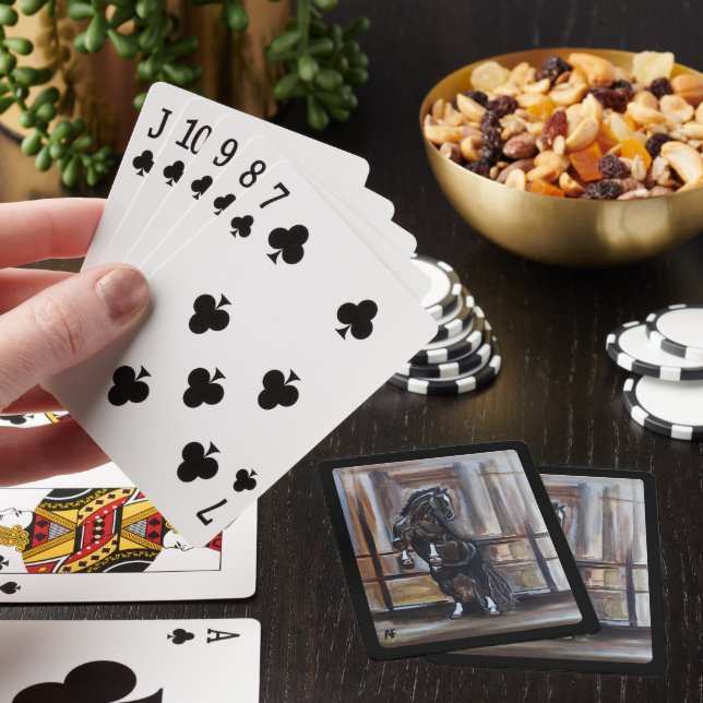 Den vilda hästmålningen av Alfred Fox Casinokort (På plats)