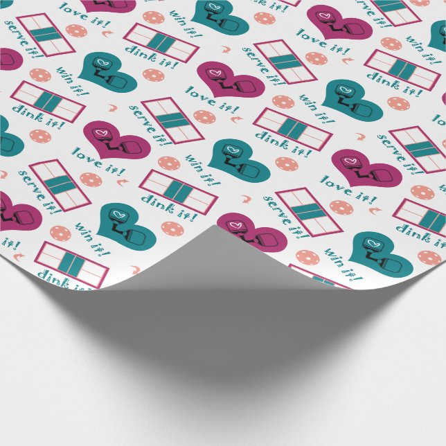  den, vinna den, rosa den - pickleball presentpapper (Hörn)
