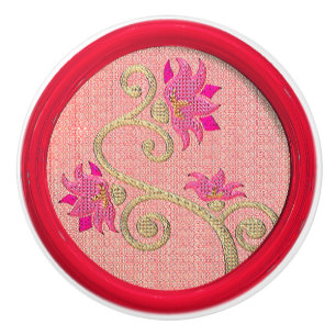 Den vintage broderade blommasömnaden knäppas knopp