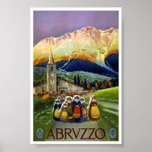 Den vintageAbruzzo italien reser Poster