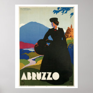 Den vintageAbruzzo italienare 1930 reser annonsen Poster