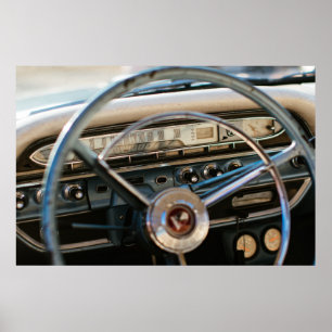 Den vintageChevy styrningen rullar och Poster