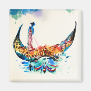 Den vintagegondolVenedig staden reser Magnet