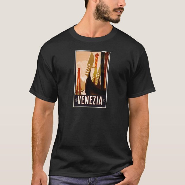 Den vintagegondolVenezia italien reser Tee (Framsida)