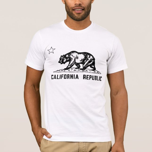 Den vintageKalifornien republiken uthärdar Tee Shirt (Framsida)