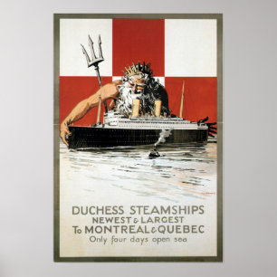 Den vintageKanada steamshipen reser Poster