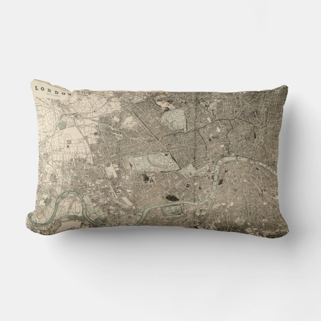 Den vintageLondon kartan kudder Lumbarkudde (Framsida)