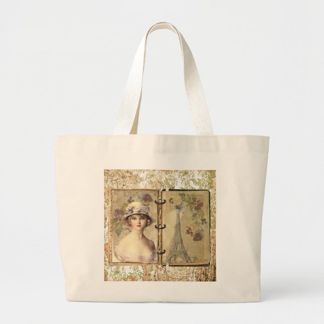 Den vintageParis totot hänger lös Jumbo Tygkasse (Framsidan)