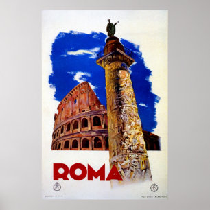 Den vintageRoma Rome italienare reser Poster