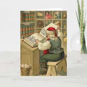 Den vintageSanta julen listar noterar kortet Helgkort