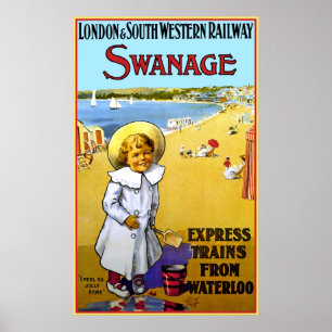 Den vintageSwanage stången reser affischen Poster