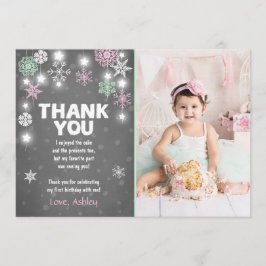 Den vinterONEderland födelsedagen tackar dig att Tack Kort