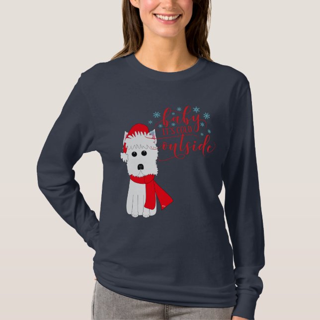 Den vinterWestie babyen är det den kalla Tee Shirt (Framsida)