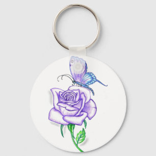 Den violetta fjärilen med steg nyckelring